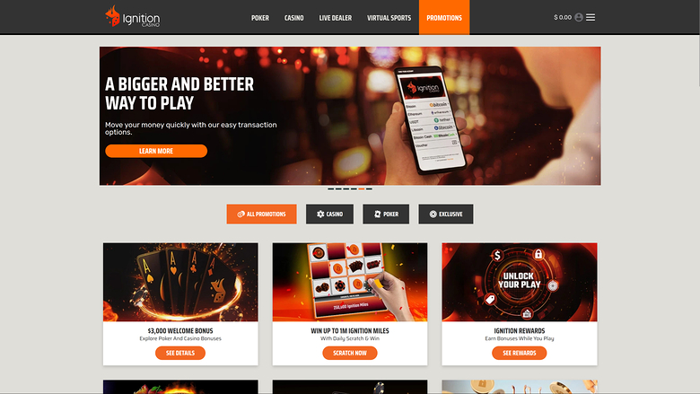 Ignition Casino — Promotions page