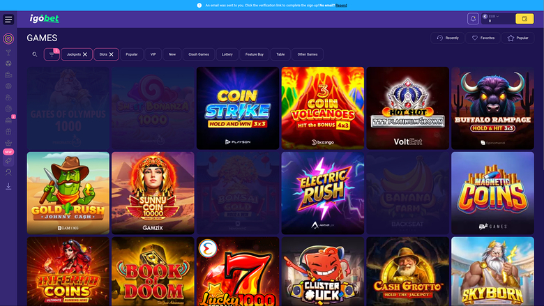 IgoBet Casino — Jackpot games