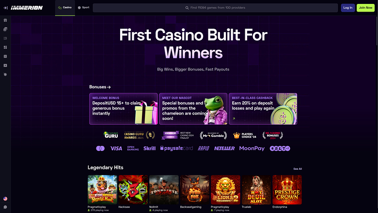 Immerion Casino — Homepage