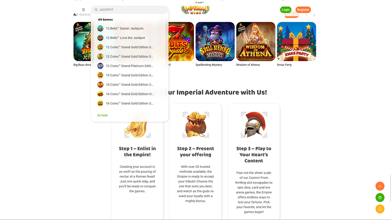 Imperial Wins Casino — Jackpot games