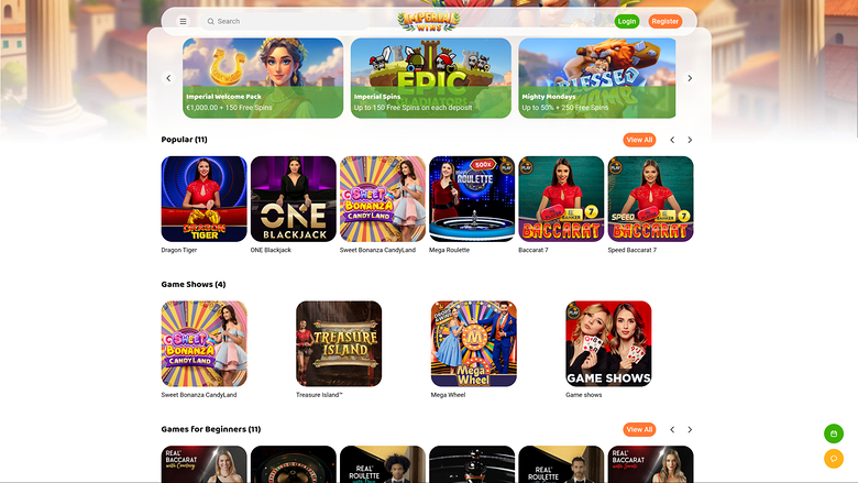 Imperial Wins Casino — Live dealer lobby