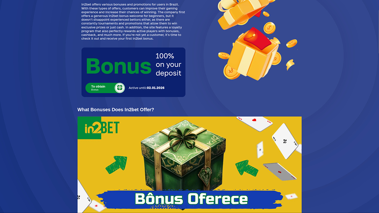 in2Bet — Promotions page