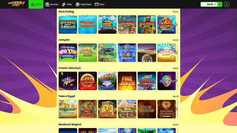 Incredible Spins Casino — Games lobby