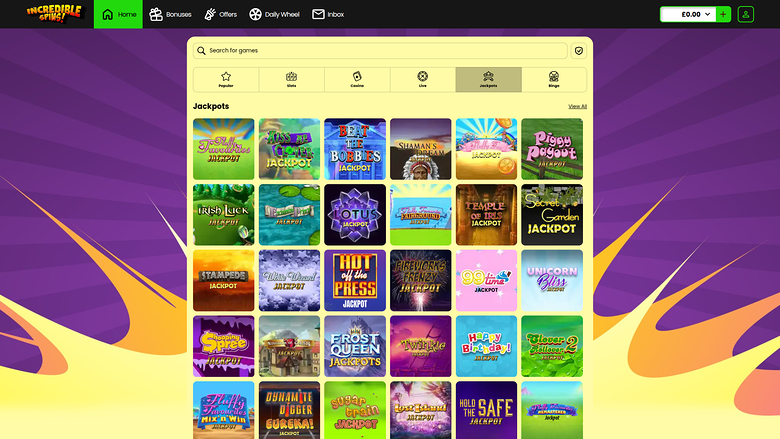 Incredible Spins Casino — Jackpot games