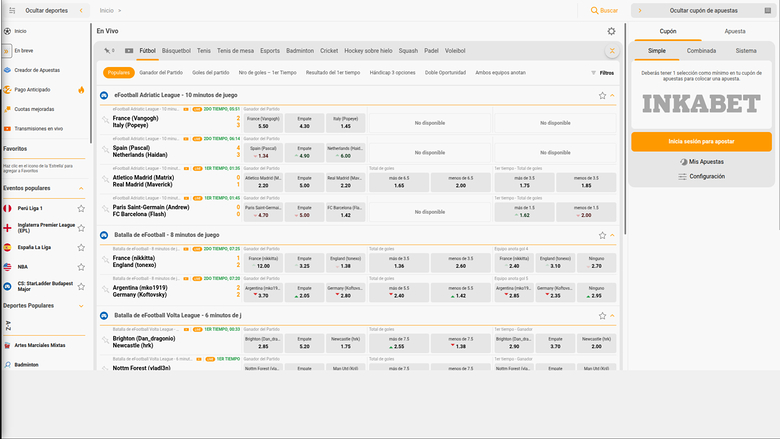 Inkabet Casino — Sportsbook