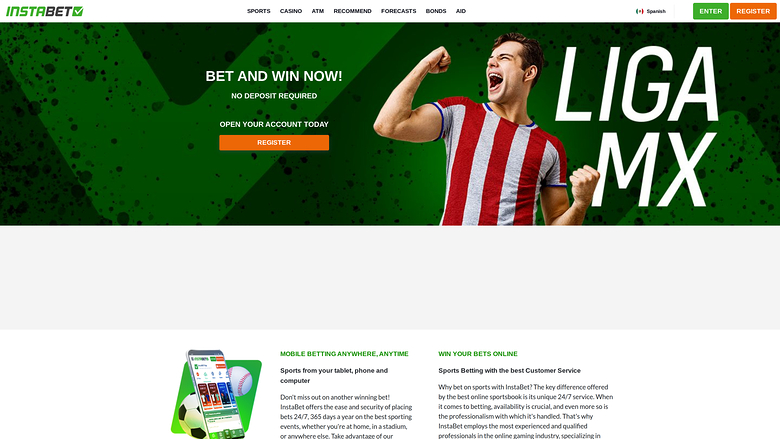 InstaBET — Homepage