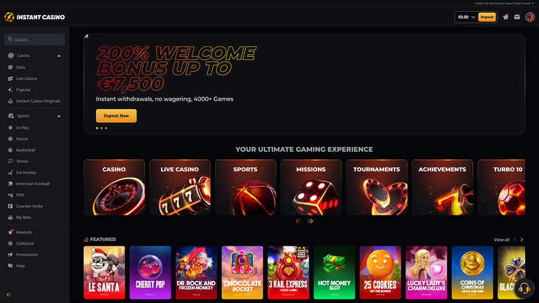 Instant Casino — Homepage