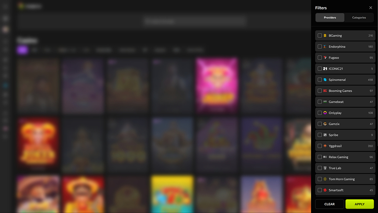 Instasino Casino — Games by studio