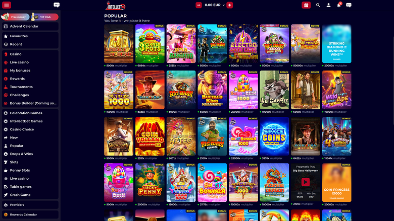 Intellectbet Casino — Games lobby