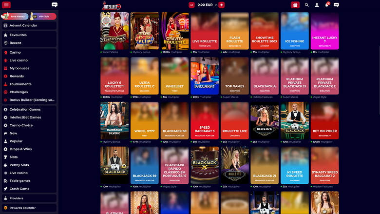 Intellectbet Casino — Live dealer lobby