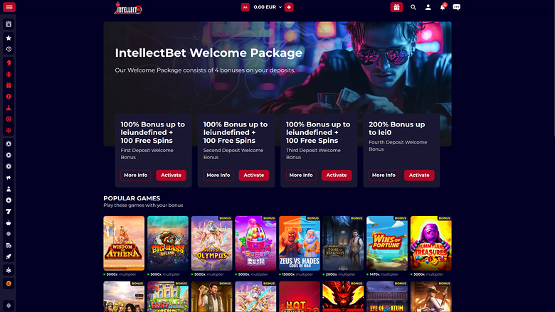 Intellectbet Casino — Promotions page