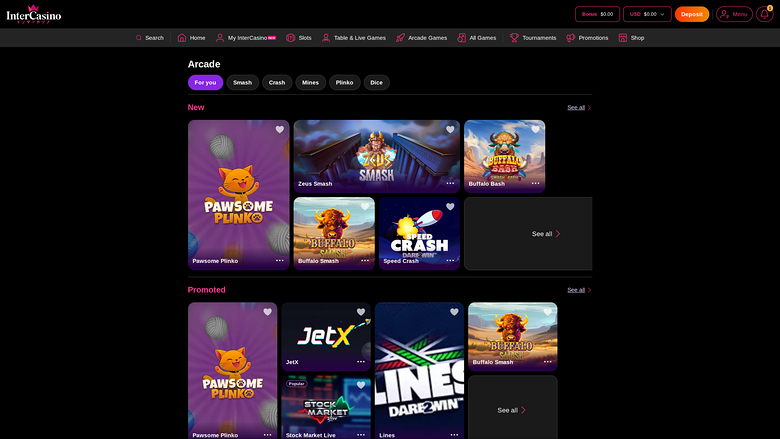 InterCasino — Inter arcade