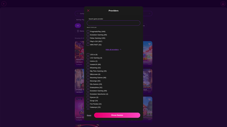 InterCasino — Games by studio