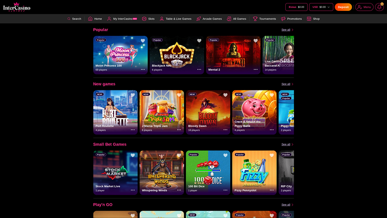 InterCasino — Homepage