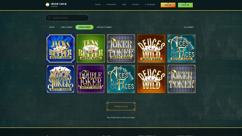 Irish Luck Casino — Poker
