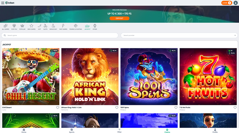 Ivibet Casino — Jackpot games