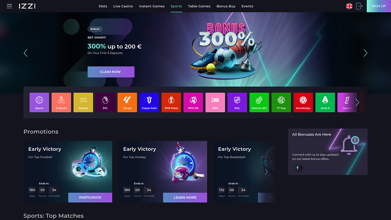 IZZI Casino — Sportsbook