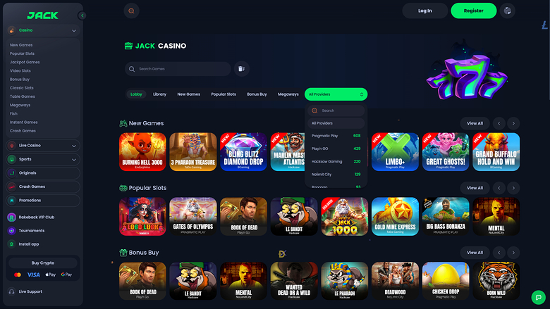 Jack Casino — Gamedev