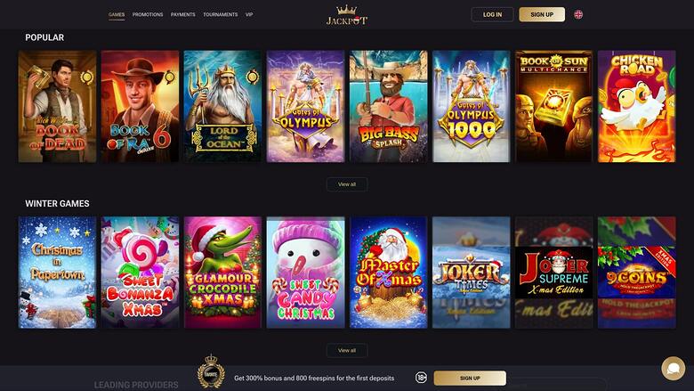 Jack Pot Casino — Games lobby