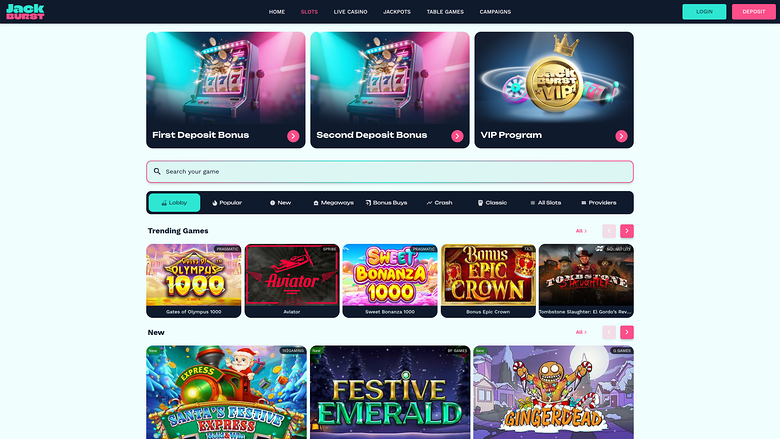 Jackburst — Games lobby