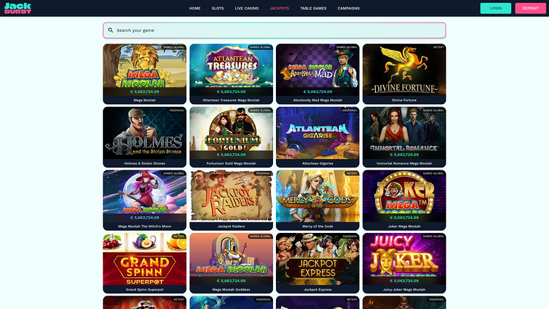 Jackburst — Jackpot games