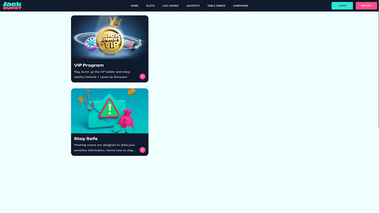 Jackburst — Promotions page