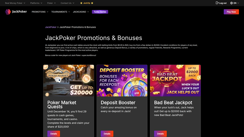 JackCasino — Promotions page