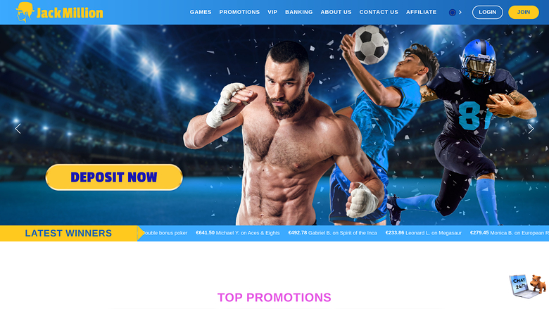 JackMillion Casino — Homepage