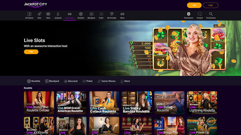Jackpot City Casino — Live dealer lobby