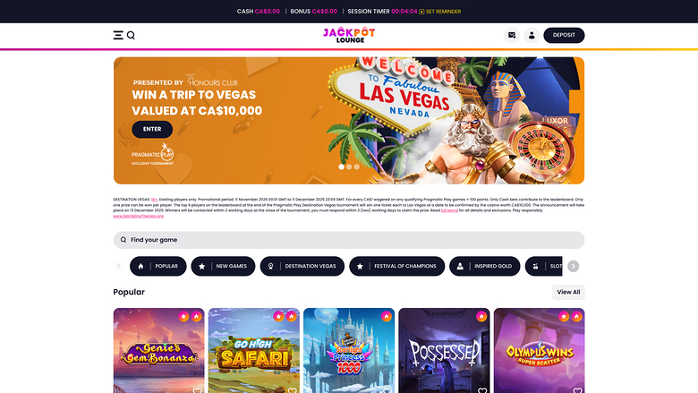 Jackpot Lounge Casino — Homepage