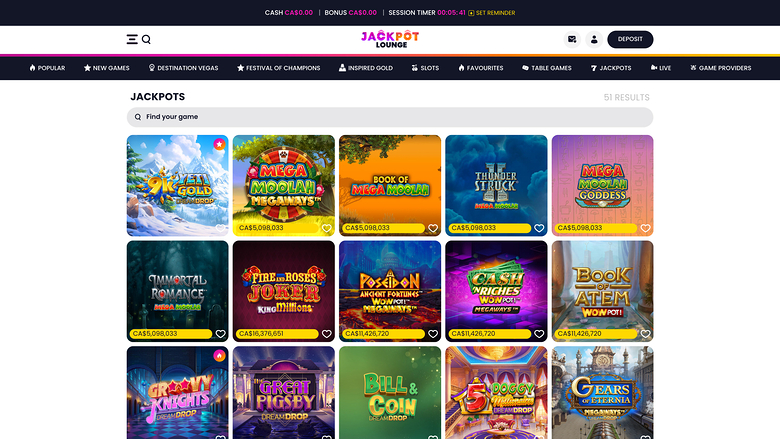 Jackpot Lounge Casino — Jackpot games