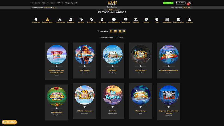 Jackpot Village Casino — Games lobby