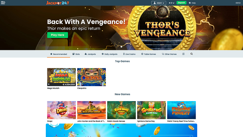 Jackpot247 Casino — Homepage