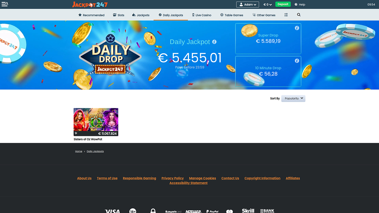 Jackpot247 Casino — Jackpot games