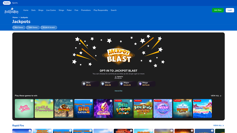 Jackpotjoy Casino — Jackpot games