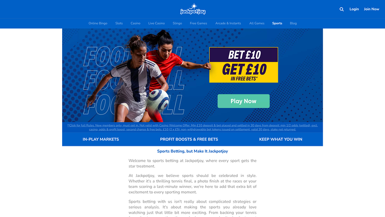 Jackpotjoy Casino — Sportsbook