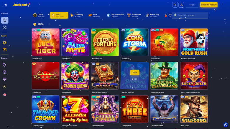 Jackpoty Casino — Games lobby