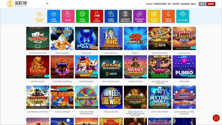 JacksPay Casino — Games lobby