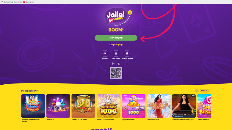 Jalla Casino — Homepage