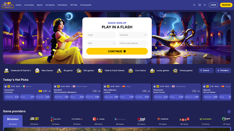 JasminSlots Casino — Homepage