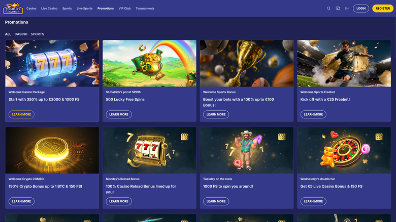 JasminSlots Casino — Promotions page