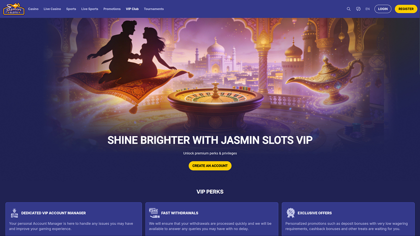 JasminSlots Casino — VIP section