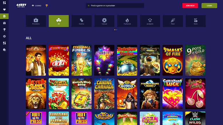 Jazzy Spins Casino — Games lobby