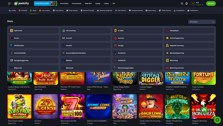 JeetCity Casino — Games by studio