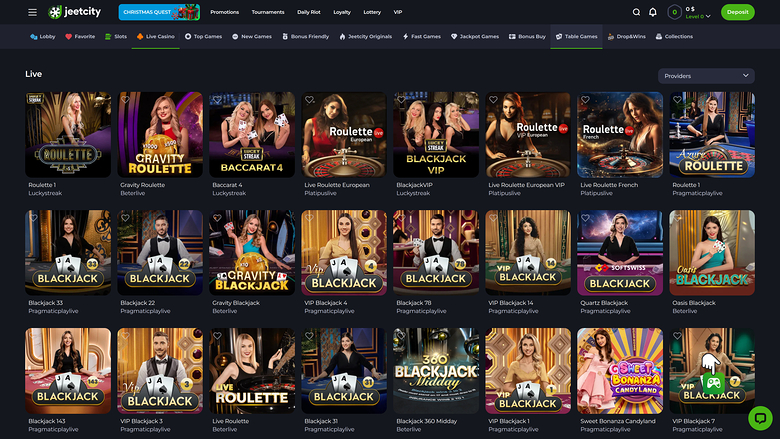JeetCity Casino — Live dealer lobby
