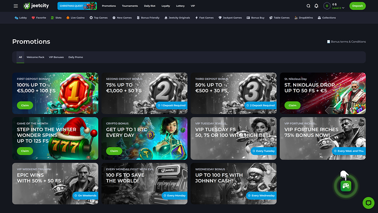 JeetCity Casino — Promotions page