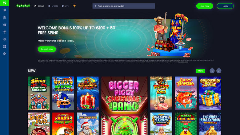 JeffBet Casino — Homepage