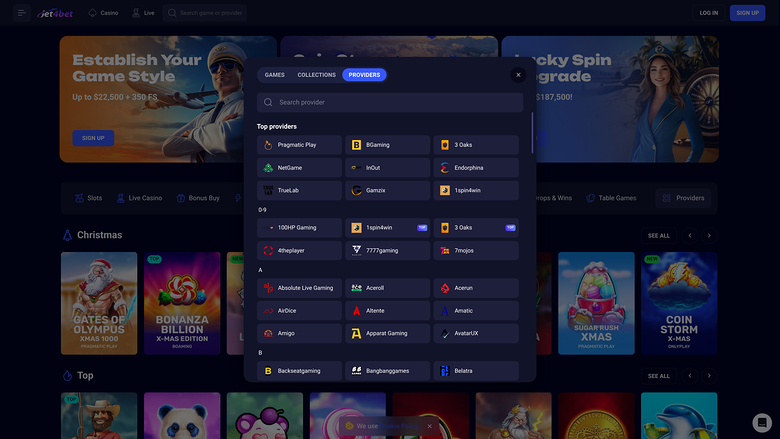 Jet4bet Casino — Games by studio
