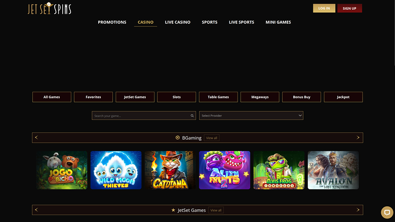 JetSetSpins Casino — Games lobby