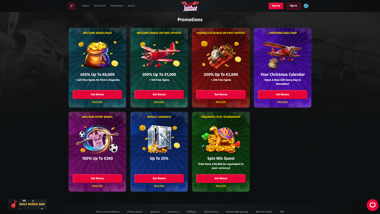 Jettbet Casino — Promotions page